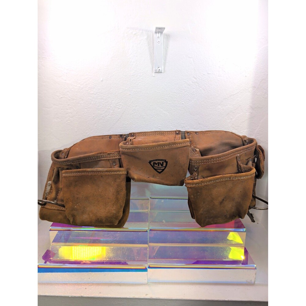 McGuire-Nicholas MN 1932 Leather Tool Belt Pouch, Brown, Adjustable